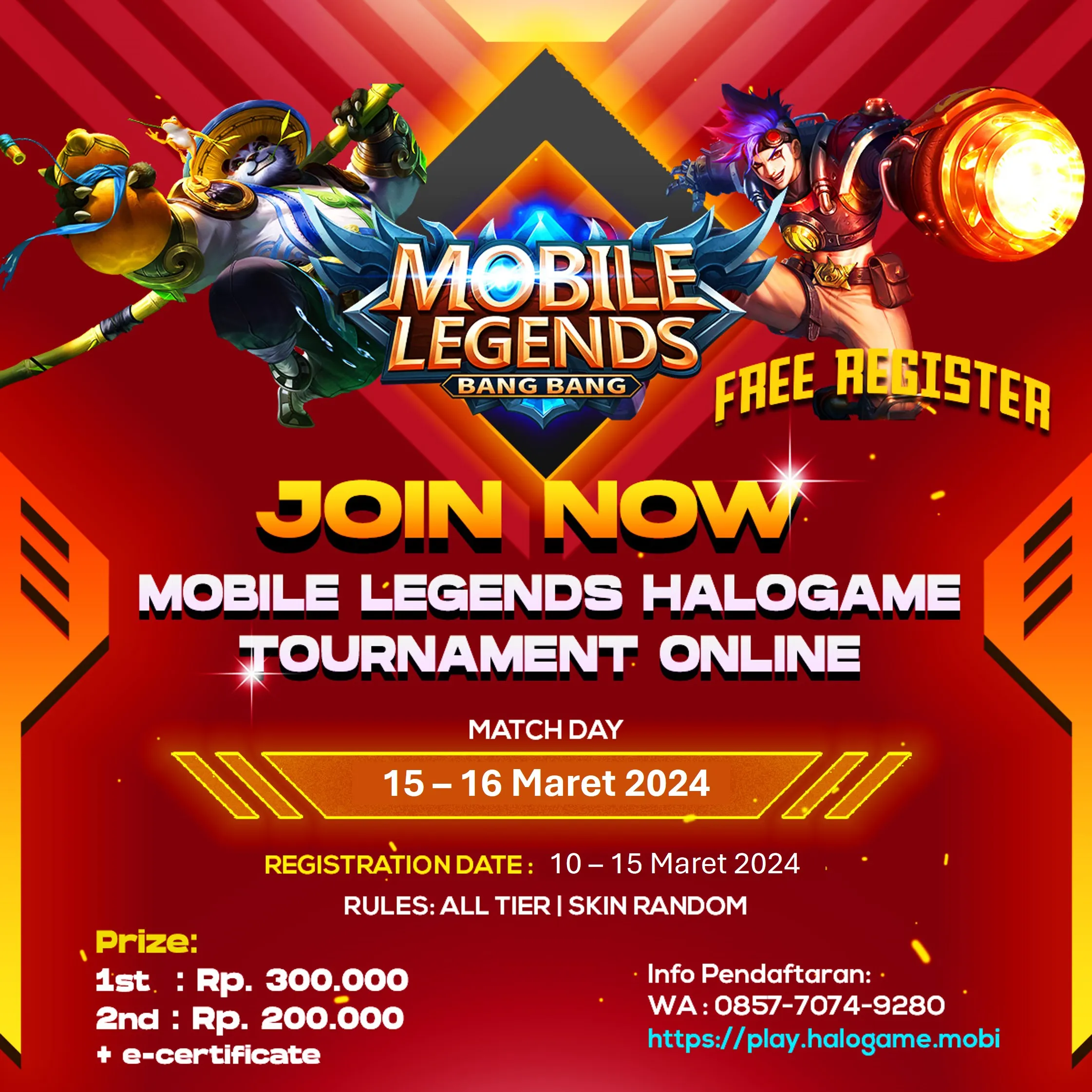 Mobile Legend Tournament W-2 Maret 2024