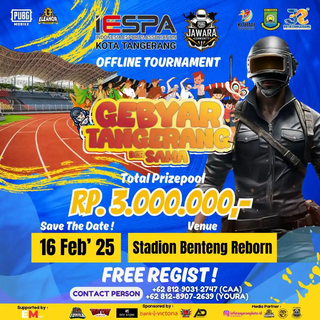 GEBYAR TANGERANG BERSAMA OFFLINE TOURNAMENT PUBGM BY KOTA TANGERANG
