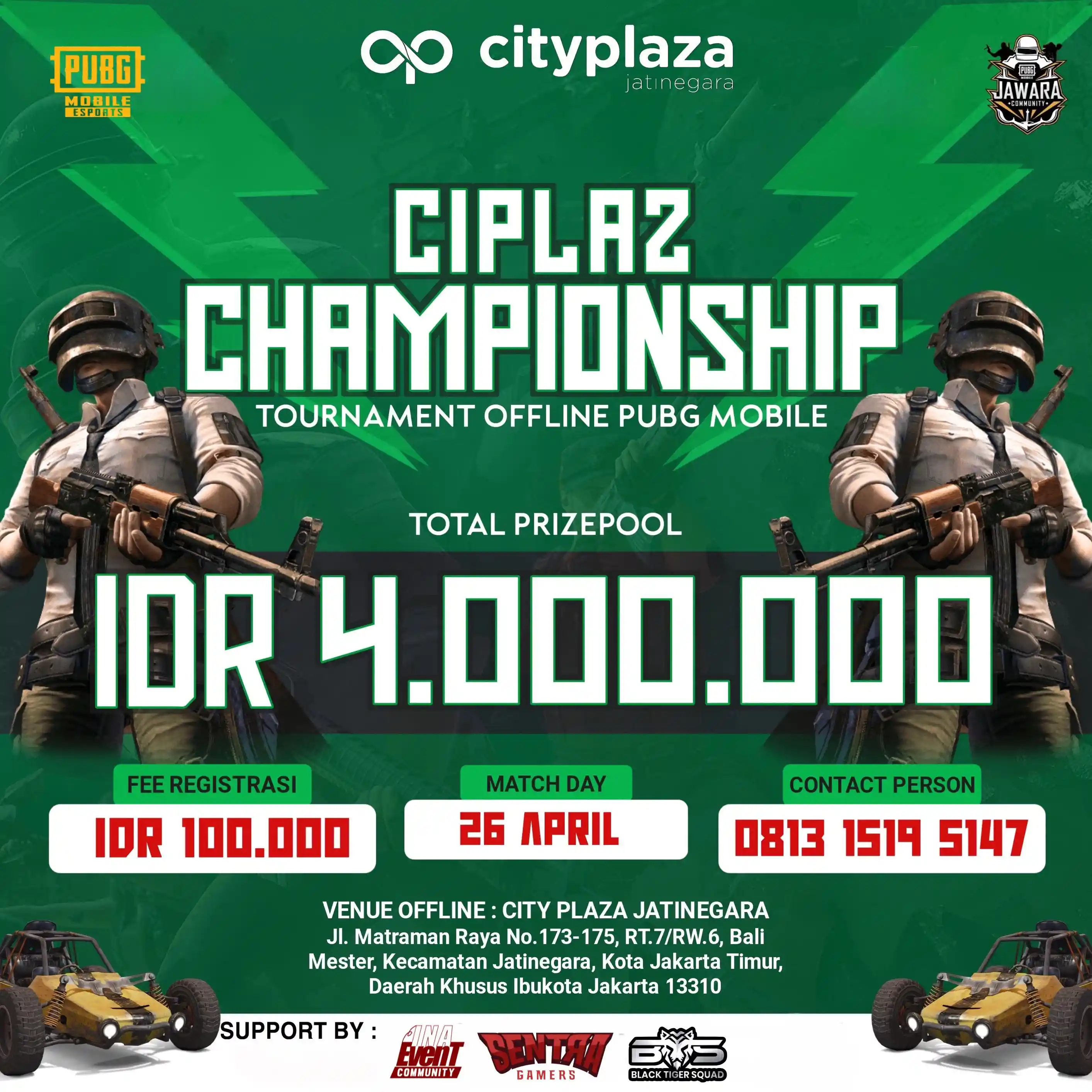 CIPLAZ CHAMPIONSHIP TOURNAMENT OFFLINE PUBG MOBILE